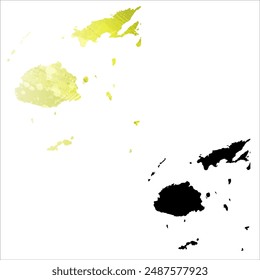 High detailed vector map. Fiji.