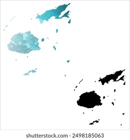 High detailed vector map. Fiji.