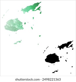High detailed vector map. Fiji.