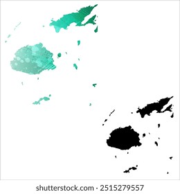 High detailed vector map. Fiji.