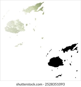 High detailed vector map. Fiji.