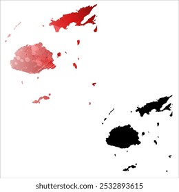 Alto mapa de Vector detallado. Fiyi.