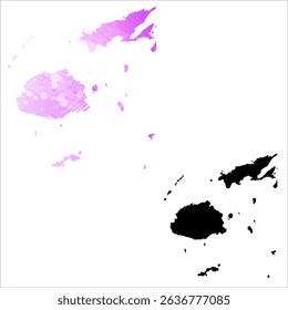 High detailed vector map. Fiji.