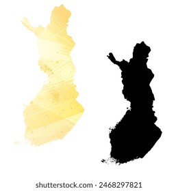 Detaillierte Karte der Vektorgrafik. Finnland.