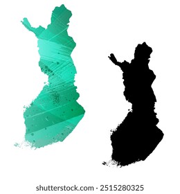 Alto mapa de Vector detallado. Finlandia.