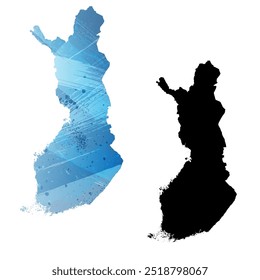 Alto mapa de Vector detallado. Finlandia.