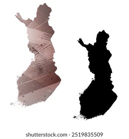 Alto mapa de Vector detallado. Finlandia.