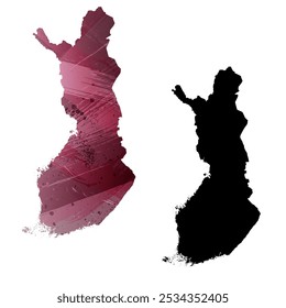 High detailed vector map. Finland.