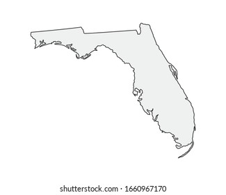 High detailed vector map. Florida USA state.