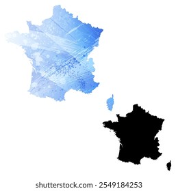 Mapa vetorial altamente detalhado. França.