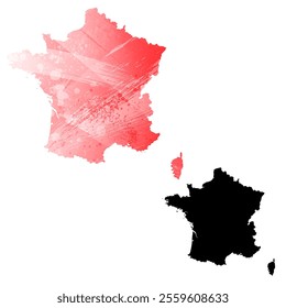 High detailed vector map. France.