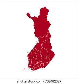 high detailed vector map. france map red.