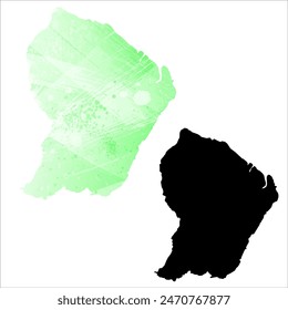 High detailed vector map. French Guiana.