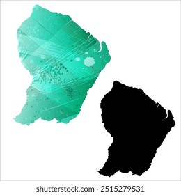 High detailed vector map. French Guiana.