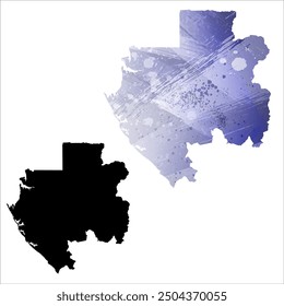 High detailed vector map. Gabon.