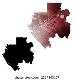 Detaillierte Vektorkarte mit hoher Auflösung. Gabun.