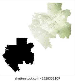 Alto mapa de Vector detallado. Gabón.