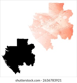 High detailed vector map. Gabon.