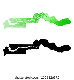 High detailed vector map. Gambia.