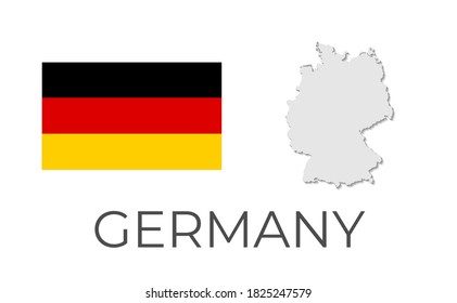 Mapa vectorial detallado de Alemania con bandera. EPS10.