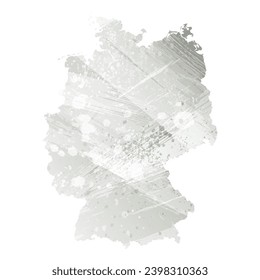 High detailed vector map. Germany. Watercolor style. Gray color.