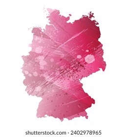 High detailed vector map. Germany. Watercolor style. Amaranth purple color.