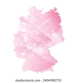 High detailed vector map. Germany. Watercolor style. Amaranth pink color.