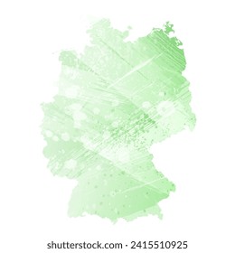 High detailed vector map. Germany. Watercolor style. Light lettuce color. Pastel green.