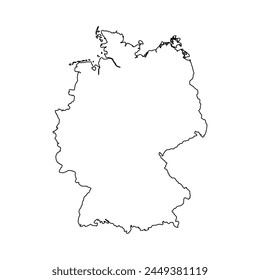 Mapa del Vector - Alemania. mapa negro contorno alemania 