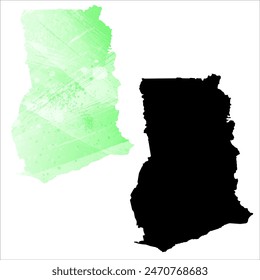 High detailed vector map. Ghana.