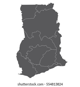 High detailed vector map - Ghana