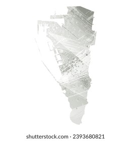 High detailed vector map. Gibraltar. Watercolor style. Agate gray.