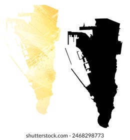 Mapa de Vector detallado. Gibraltar.