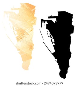 High detailed vector map. Gibraltar.