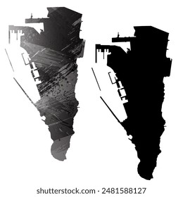 Mapa de Vector detallado. Gibraltar.