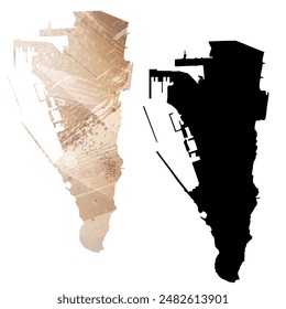 High detailed vector map. Gibraltar.