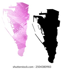 Alto mapa de Vector detallado. Gibraltar.