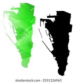 High detailed vector map. Gibraltar.