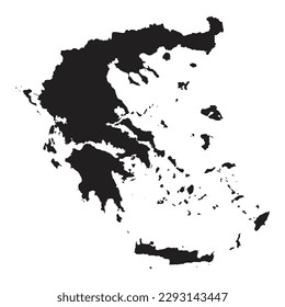 High detailed vector map. Greece. New Map 2023.