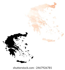 High detailed vector map. Greece.