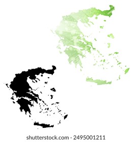 Detaillierte Karte der Vektorgrafik. Griechenland.