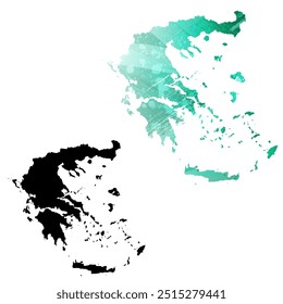 Detaillierte Vektorkarte mit hoher Auflösung. Griechenland.