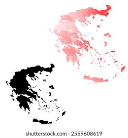 High detailed vector map. Greece.