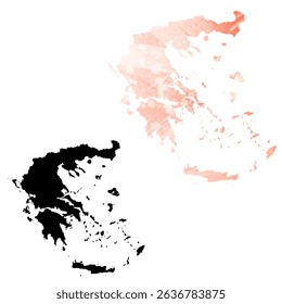 High detailed vector map. Greece.