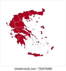 high detailed vector map. greece map Line black.