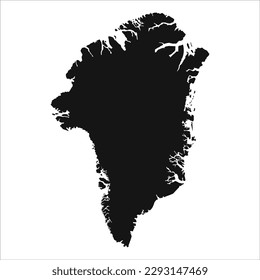 High detailed vector map. Greenland. New Map 2023.
