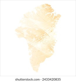 High detailed vector map. Greenland. Watercolor style. Yellow color.