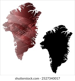 Alto mapa de Vector detallado. Groenlandia.