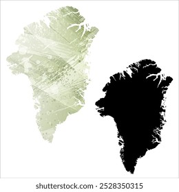High detailed vector map. Greenland.