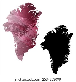 Alto mapa de Vector detallado. Groenlandia.
